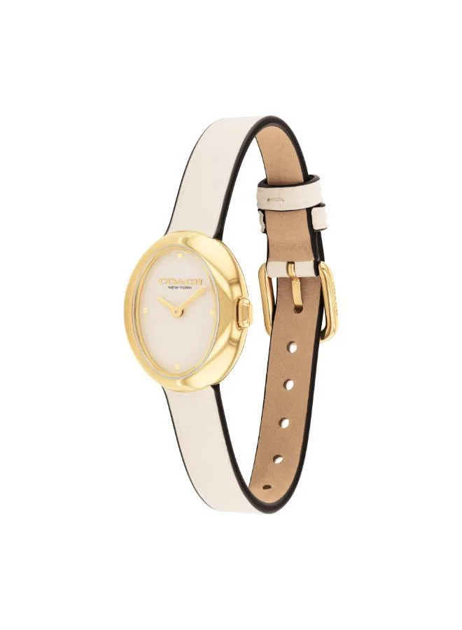 COACH  2-Hand Sammy Collection Quartz Movement Watch For Women With Beige Leather Strap - 14504422 for Women | Best Price UAE